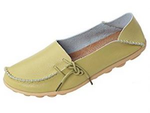Mordenmiss Women's Casual Solid Color Moccasins Leather Loafer Shoes