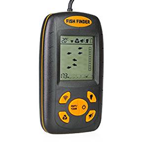 Venterior Portable Fish Finder, Water Depth & Temperature Fishfinder with Wired Sonar Sensor Transducer and LCD Display